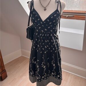 Seduction Early 2000’s Black Floral Cotton Dress 🖤